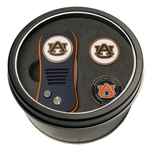 Auburn Tigers Tin Gift Set with Switchfix Divot Tool and 2 Ball Markers