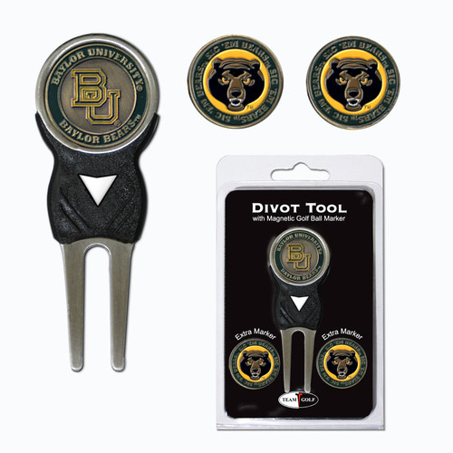 Baylor Bears Divot Tool Pack With 3 Golf Ball Markers