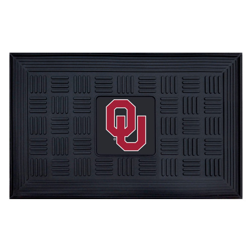 University of Oklahoma - Oklahoma Sooners Medallion Door Mat OU Primary Logo Black