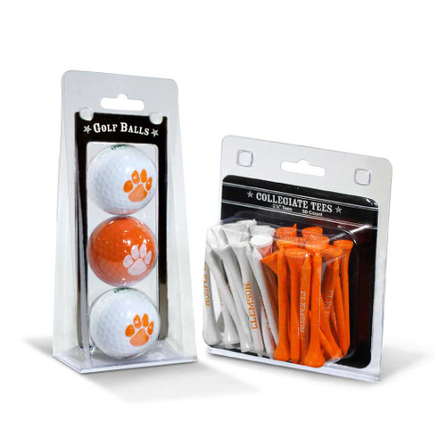 Clemson Tigers 3 Golf Balls And 50 Golf Tees