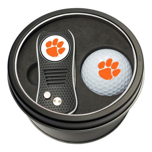 Clemson Tigers Tin Gift Set with Switchfix Divot Tool and Golf Ball