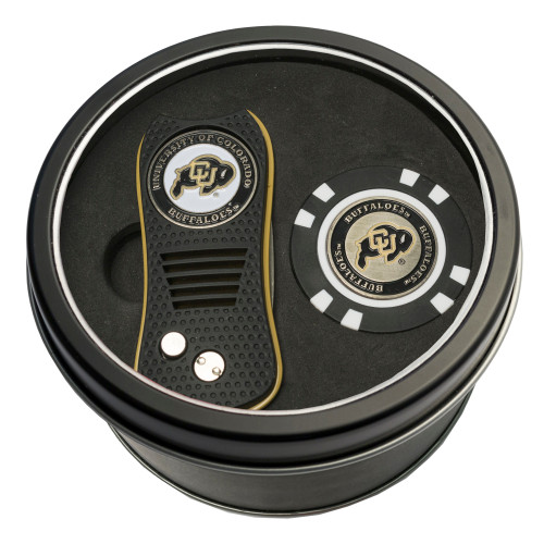 Colorado Buffaloes Tin Gift Set with Switchfix Divot Tool and Golf Chip