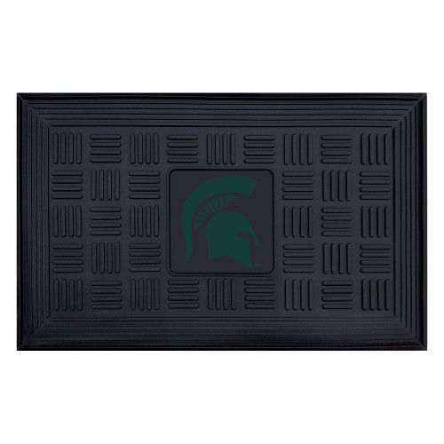 Michigan State University - Michigan State Spartans Medallion Door Mat Spartan Primary Logo Black