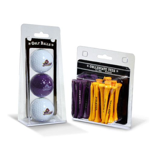 East Carolina Pirates 3 Golf Balls And 50 Golf Tees