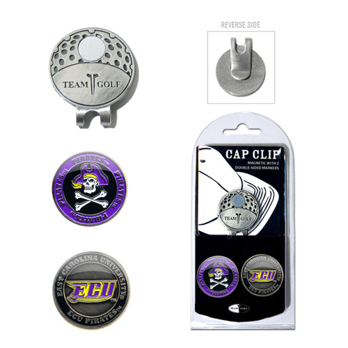 East Carolina Pirates Cap Clip With 2 Golf Ball Markers