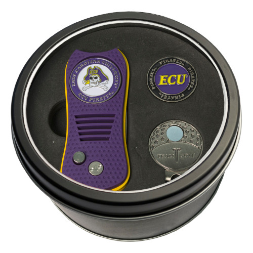 East Carolina Pirates Tin Gift Set with Switchfix Divot Tool, Cap Clip, and Ball Marker