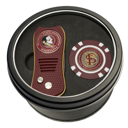Florida State Seminoles Tin Gift Set with Switchfix Divot Tool and Golf Chip