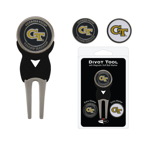 Georgia Tech Yellow Jackets Divot Tool Pack With 3 Golf Ball Markers