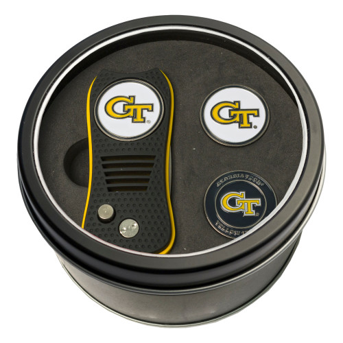 Georgia Tech Yellow Jackets Tin Gift Set with Switchfix Divot Tool and 2 Ball Markers