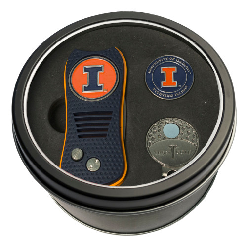 Illinois Fighting Illini Tin Gift Set with Switchfix Divot Tool, Cap Clip, and Ball Marker