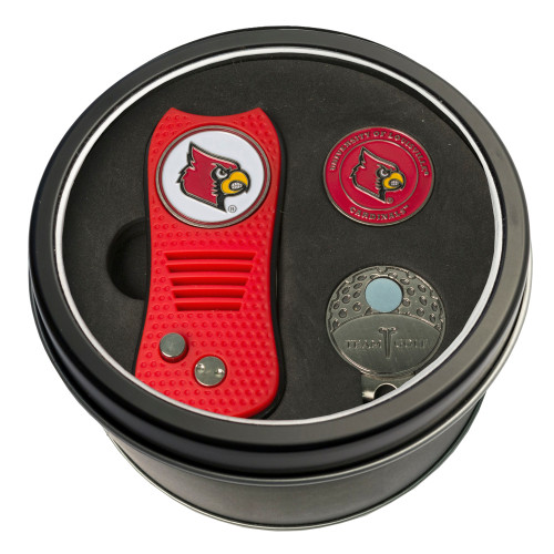 Louisville Cardinals Tin Gift Set with Switchfix Divot Tool, Cap Clip, and Ball Marker