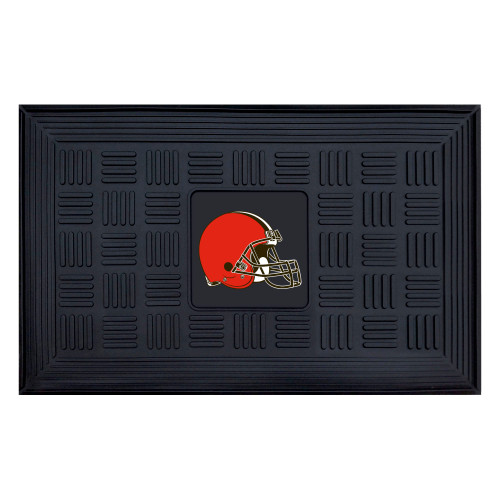 Cleveland Browns Medallion Door Mat Helmet Primary Logo Black