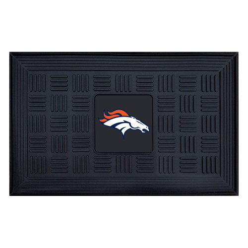 Denver Broncos Medallion Door Mat Bronco Head Primary Logo Black