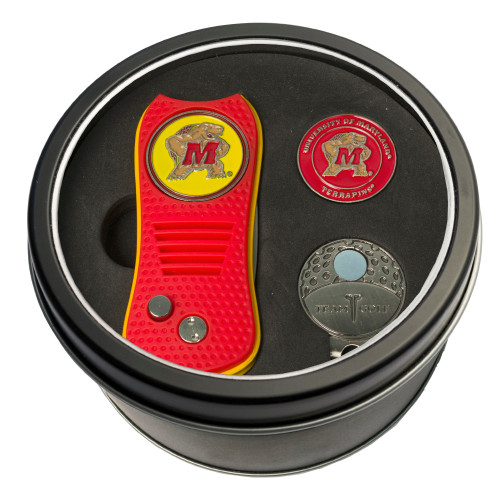 Maryland Terrapins Tin Gift Set with Switchfix Divot Tool, Cap Clip, and Ball Marker