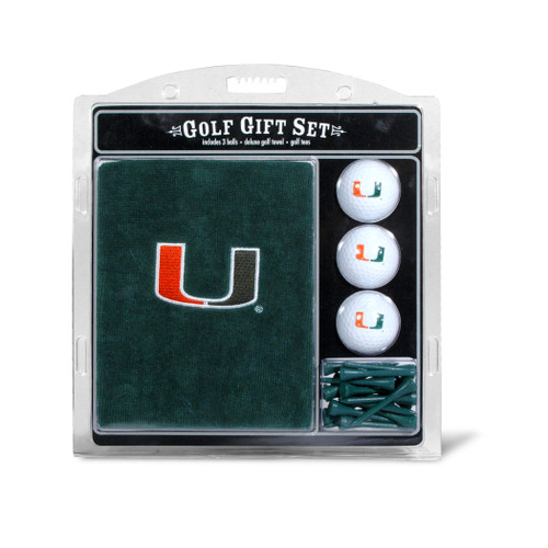 Miami Hurricanes Embroidered Golf Towel, 3 Golf Ball, and Golf Tee Set