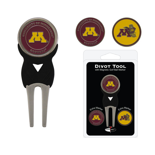 Minnesota Golden Gophers Divot Tool Pack With 3 Golf Ball Markers
