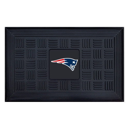 New England Patriots Medallion Door Mat Patriot Head Primary Logo Black