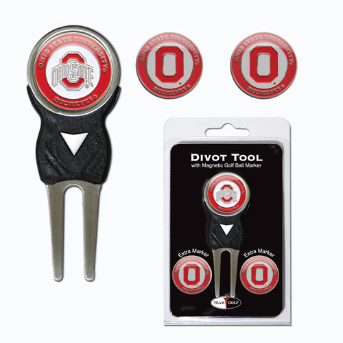 Ohio State Buckeyes Divot Tool Pack With 3 Golf Ball Markers