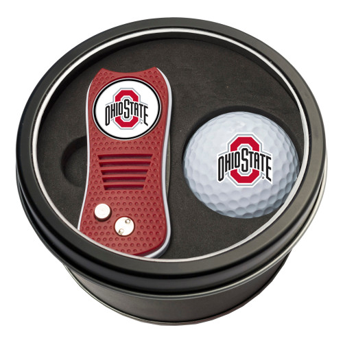 Ohio State Buckeyes Tin Gift Set with Switchfix Divot Tool and Golf Ball