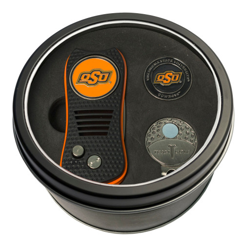 Oklahoma State Cowboys Tin Gift Set with Switchfix Divot Tool, Cap Clip, and Ball Marker