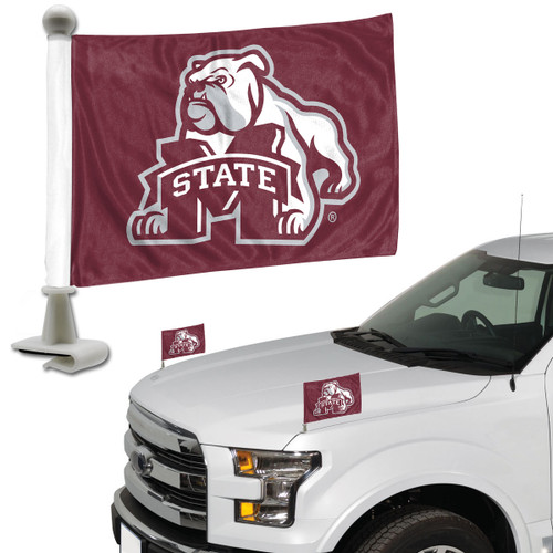 Mississippi State Bulldogs Ambassador Flags "Bulldog and 'M STATE'" Alternate Logo 4 in. x 6 in. Set of 2