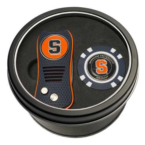 Syracuse Orange Tin Gift Set with Switchfix Divot Tool and Golf Chip