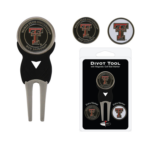 Texas Tech Red Raiders Divot Tool Pack With 3 Golf Ball Markers