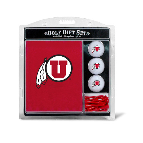 Utah Utes Embroidered Golf Towel, 3 Golf Ball, and Golf Tee Set