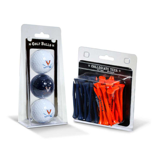 Virginia Cavaliers 3 Golf Balls And 50 Golf Tees