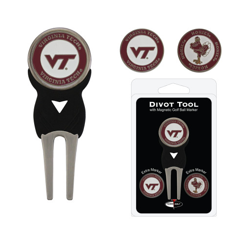 Virginia Tech Hokies Divot Tool Pack With 3 Golf Ball Markers