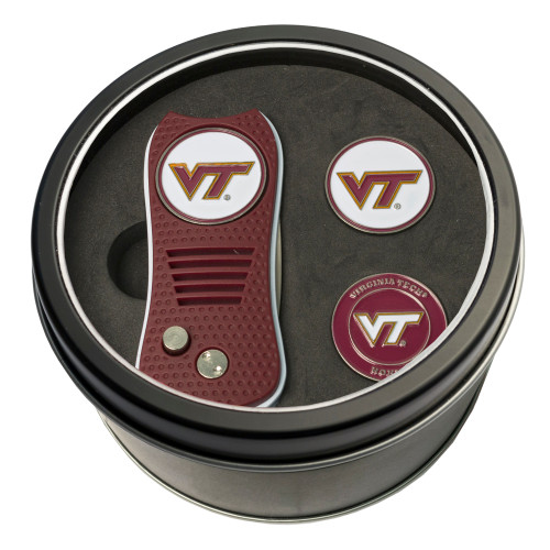 Virginia Tech Hokies Tin Gift Set with Switchfix Divot Tool and 2 Ball Markers