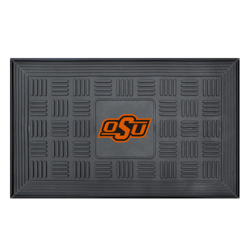 Oklahoma State University - Oklahoma State Cowboys Medallion Door Mat OSU Primary Logo Black