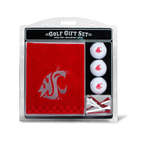 Washington State Cougars Embroidered Golf Towel, 3 Golf Ball, and Golf Tee Set