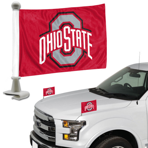 Ohio State Buckeyes Ambassador Flags "O 'Ohio State'" Primary Logo 4 in. x 6 in. Set of 2