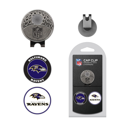 Baltimore Ravens Cap Clip With 2 Golf Ball Markers