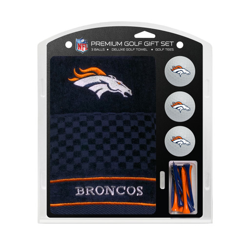 Denver Broncos Embroidered Golf Towel, 3 Golf Ball, and Golf Tee Set