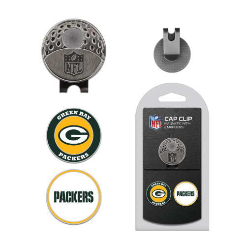 Green Bay Packers Cap Clip With 2 Golf Ball Markers