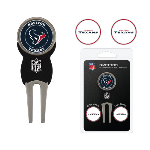 Houston Texans Divot Tool Pack With 3 Golf Ball Markers
