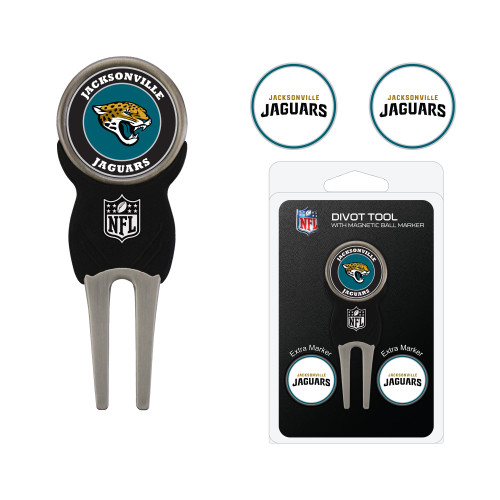 Jacksonville Jaguars Divot Tool Pack With 3 Golf Ball Markers