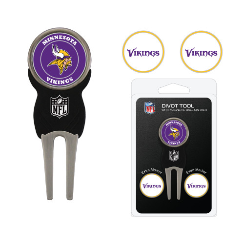 Minnesota Vikings Divot Tool Pack With 3 Golf Ball Markers
