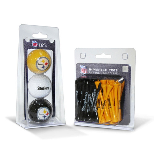 Pittsburgh Steelers 3 Golf Balls And 50 Golf Tees