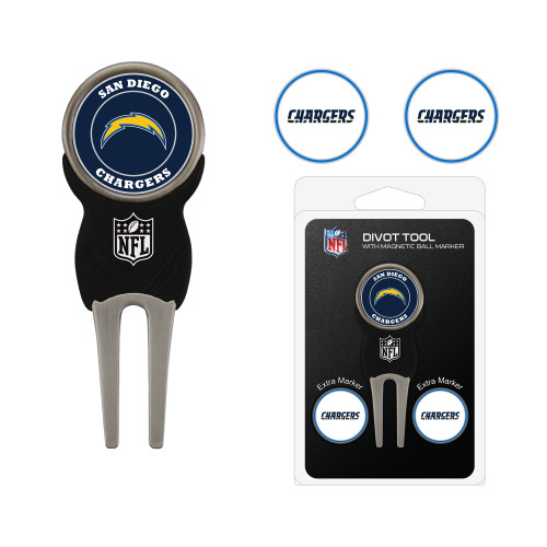 Los Angeles Chargers Divot Tool Pack With 3 Golf Ball Markers