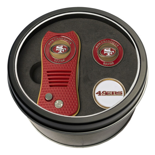 San Francisco 49ers Tin Gift Set with Switchfix Divot Tool and 2 Ball Markers