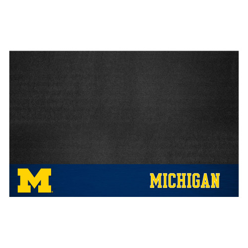 University of Michigan - Michigan Wolverines Grill Mat "Block M" Logo & "Block Michigan" Wordmark Blue