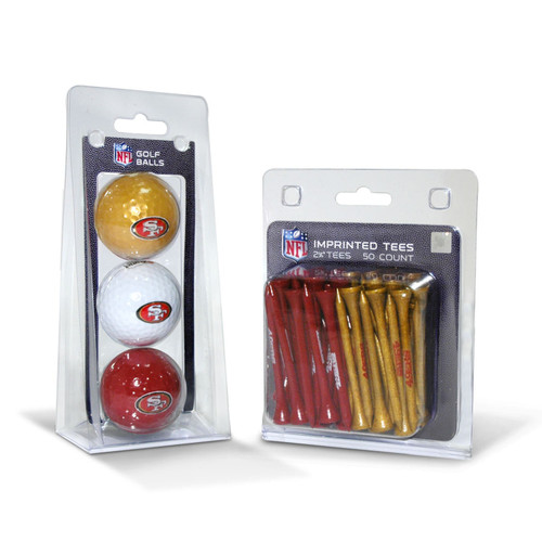 San Francisco 49ers 3 Golf Balls And 50 Golf Tees