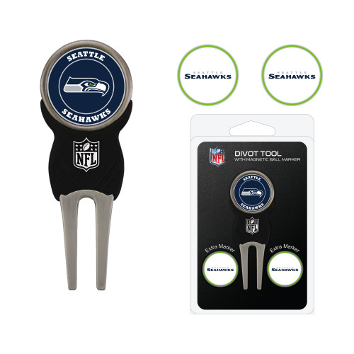 Seattle Seahawks Divot Tool Pack With 3 Golf Ball Markers