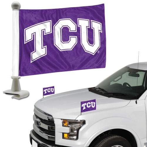 TCU Horned Frogs Ambassador Flags "TCU" Logo 4 in. x 6 in. Set of 2