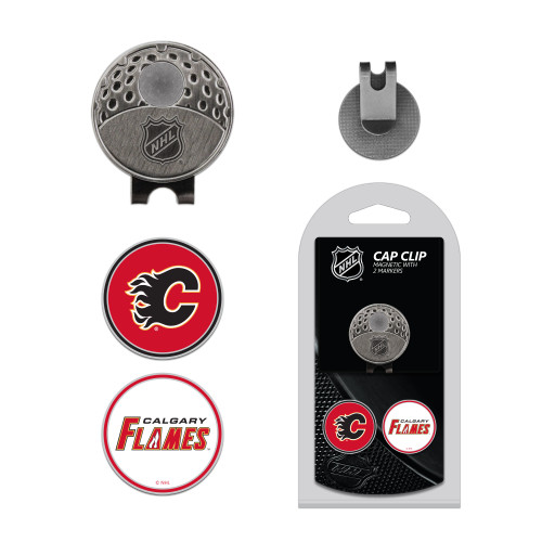Calgary Flames Cap Clip With 2 Golf Ball Markers