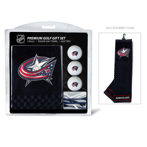 Columbus Blue Jackets Embroidered Golf Towel, 3 Golf Ball, and Golf Tee Set