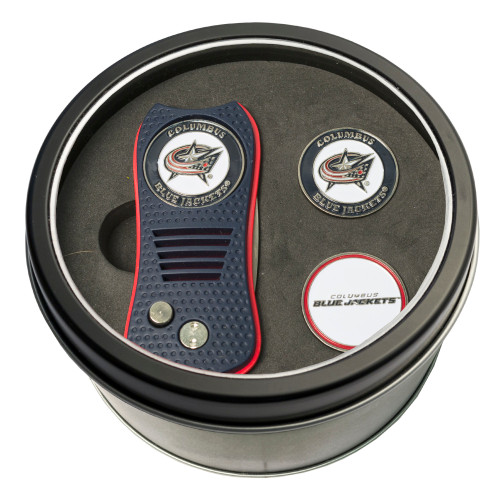 Columbus Blue Jackets Tin Gift Set with Switchfix Divot Tool and 2 Ball Markers